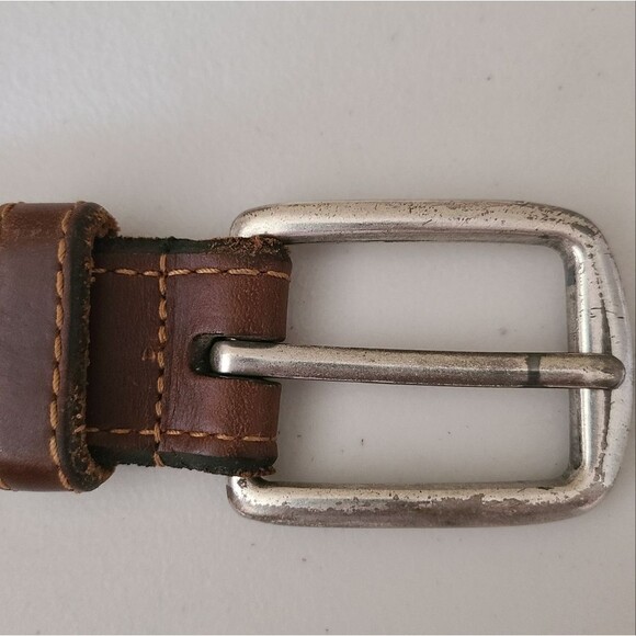 remo tulliani brown leather belt mens 1-1/4" wide waist size 33 - Picture 4 of 7